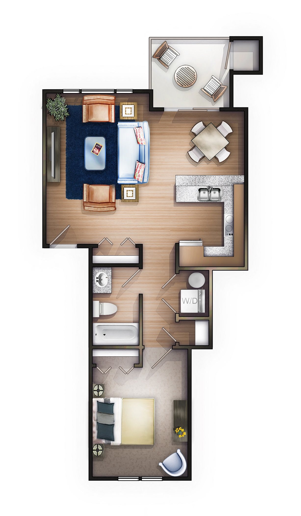 Bellevue Crossing_Santium_1 Bedroom_1 Bathroom Bellevue Crossing_Santium_1 Bedroom_1 Bathroom